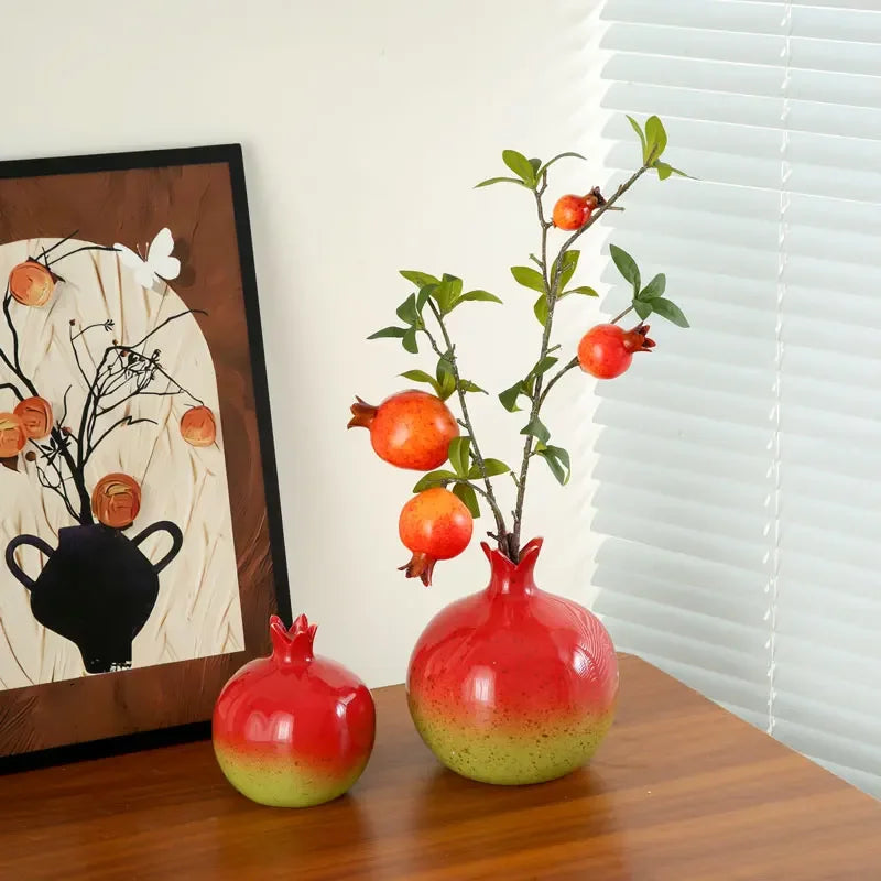Vase | Pomegranate-Inspired Sculptural & Hand-Shaped | For Dried Flowers
