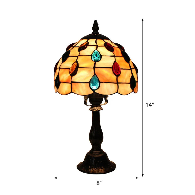 Desk Lamp | Tiffany-Inspired Shell Shade & Jewel Drops
