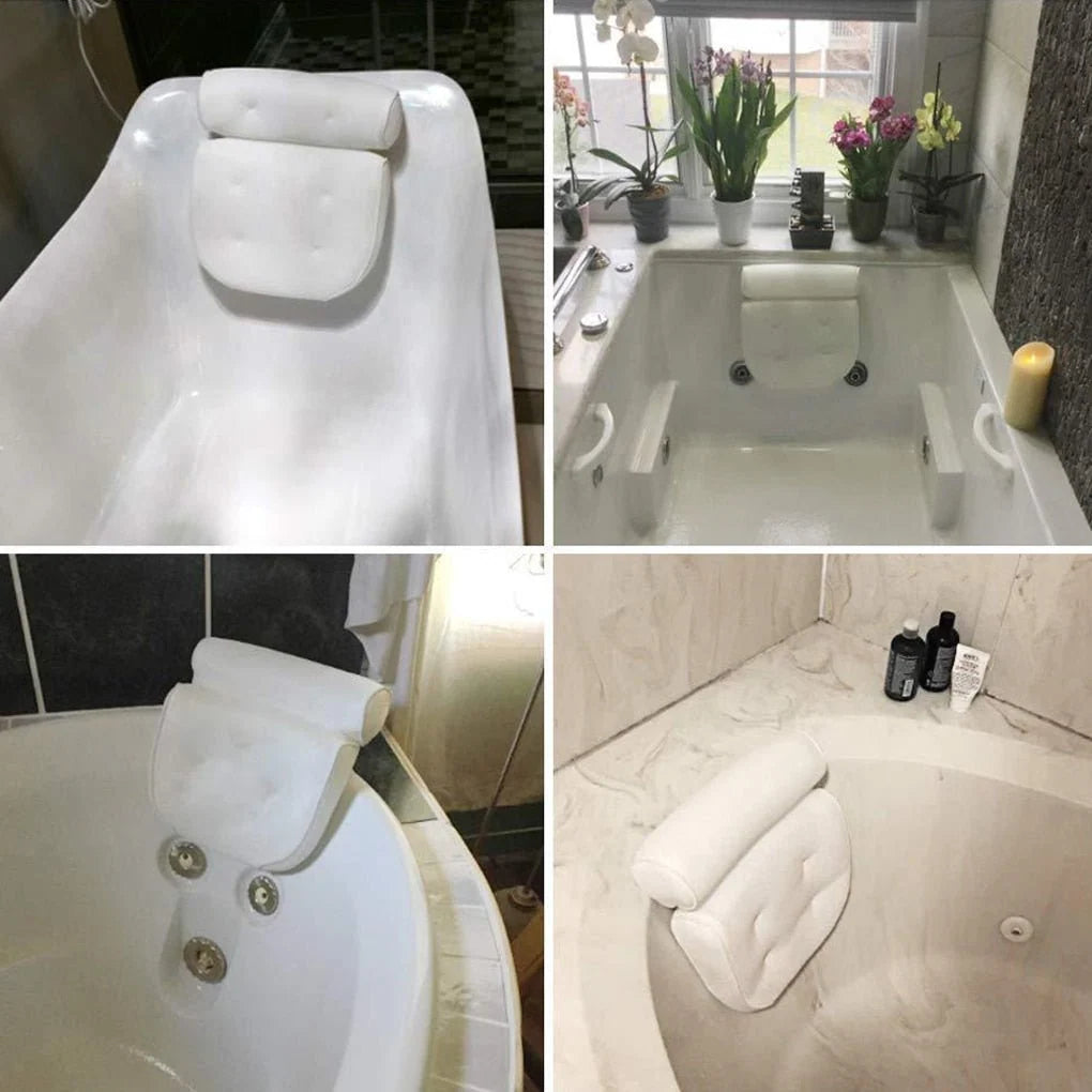 Bath Pillow | Ergonomic Neck Support & Quick-Drying 3D Mesh