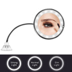 Lighted Makeup Mirror | 10x Magnification & LED | Suction-Cup Mount
