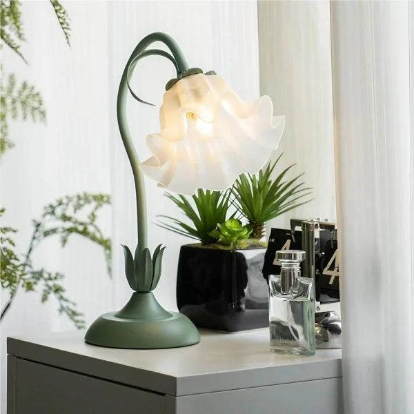 Table Lamp | Adjustable Arm & Vintage Floral | Cozy Ambient Glow