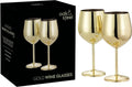 Wine Glasses | Gold Stainless Steel & Shatterproof