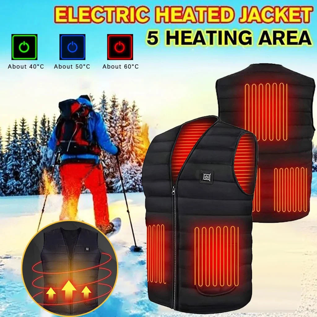 Heated Vest | 9-Zone Heating & Dual Controls | USB Power Bank Compatible