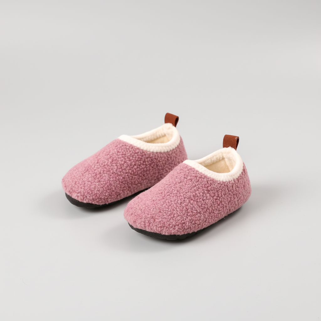 Kids' Slippers | Plush-Lined & Flexible Non-Slip Sole | Cotton Exterior