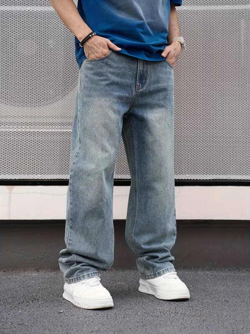 Men’s Jeans | Loose Fit & Wide Leg | Vintage Blue Wash