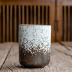 Ceramic Tea Cup | Japanese Handleless Crackle Glaze