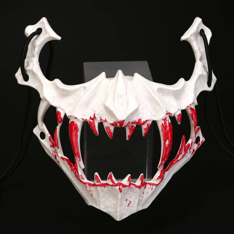Half-Face Costume Mask | Sculpted Fangs & Adjustable Strap
