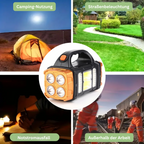 Emergency Flashlight | Solar Charging & Built-In Power Bank | IP44 Water-Resistant