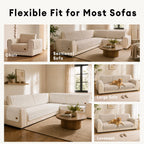 Sofa Cover | Plush Striped & Non-Slip | Machine Washable