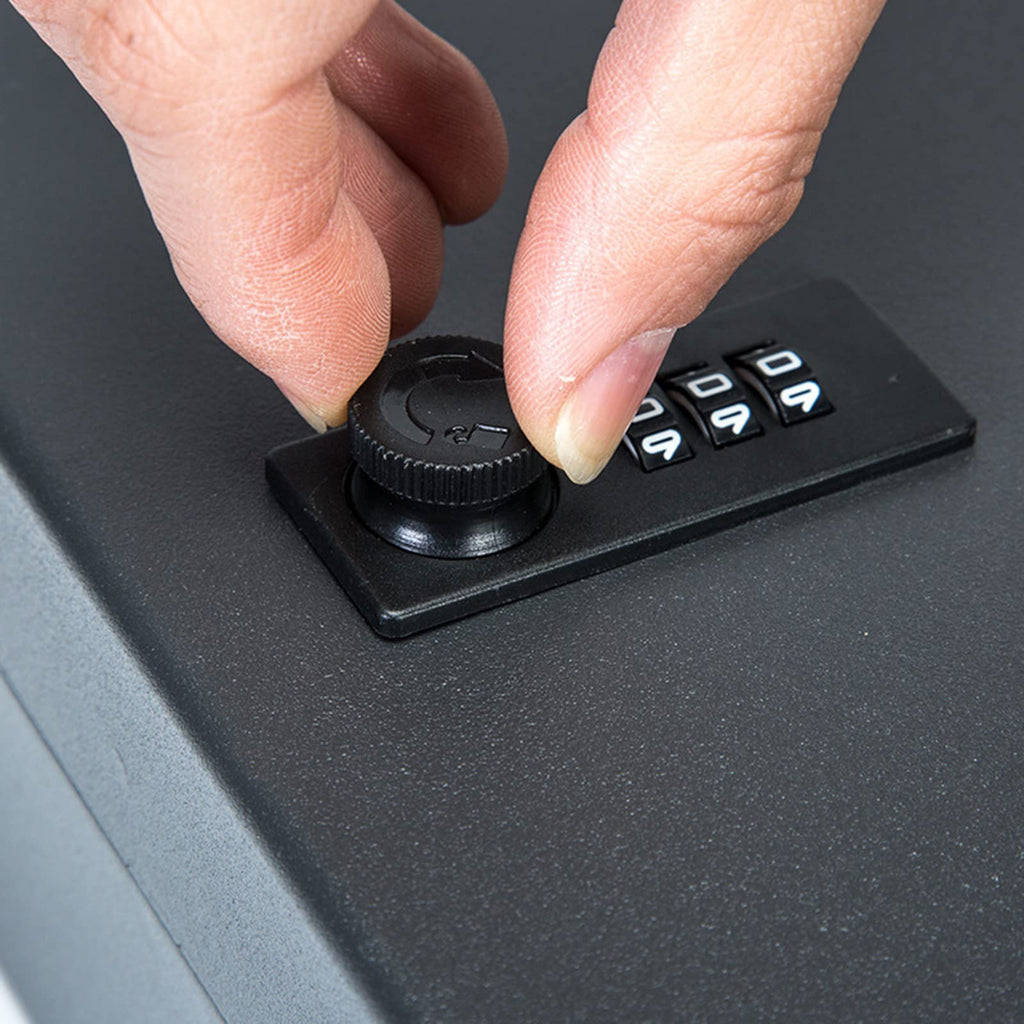 Key Cabinet | Wall-Mounted Iron With 3-Digit Combination Lock | 20 Hooks