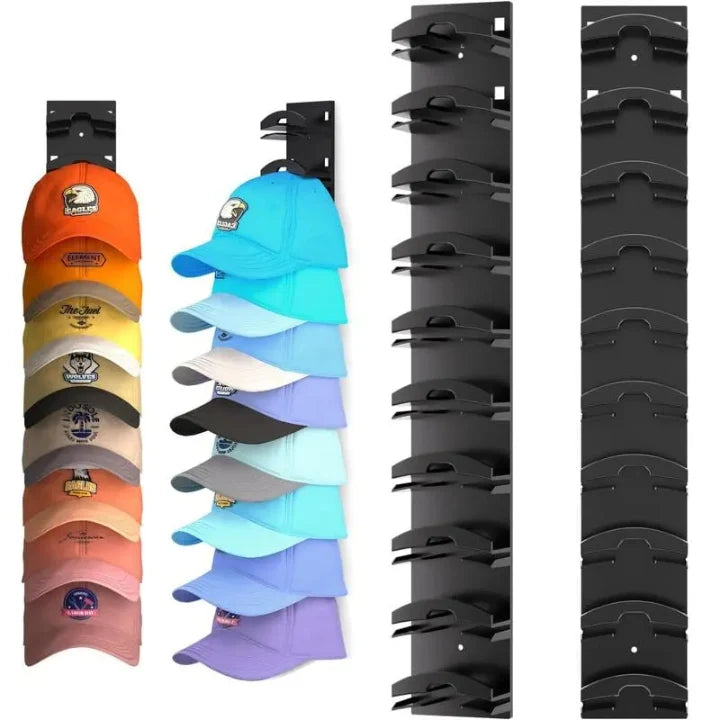 Cap Wall Mount | Shape-Preserving Clips & Space-Saving | Holds 10 Caps
