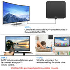 Indoor HDTV Antenna | Signal-Boosting & 300-Mile Range