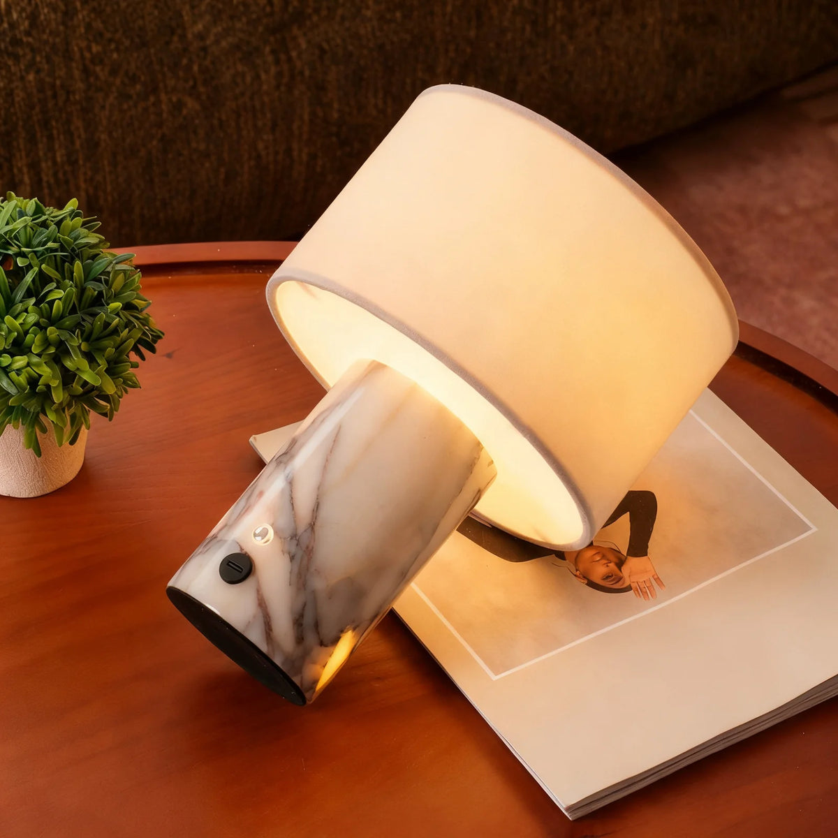 Table Lamp | Marble Base & Touch Control | Rechargeable or Mains-Powered