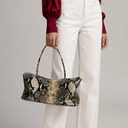 Shoulder Bag | Crocodile-Embossed Vegan Leather | Gold-Tone Hardware