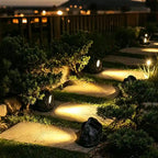 Solar Garden Spotlights | Stone-Look & IP65 Waterproof | Automatic Dusk Sensor