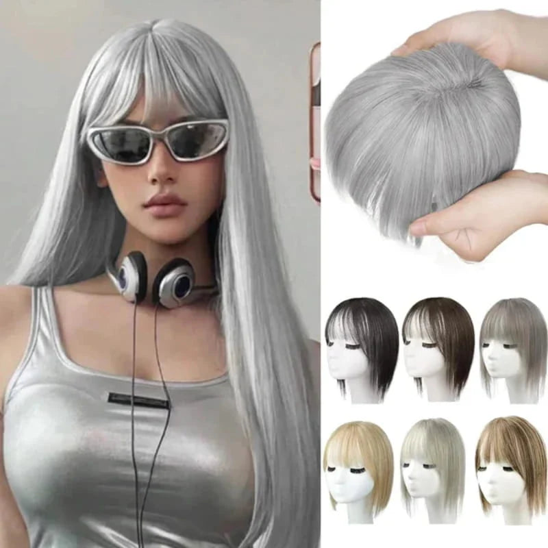 Hairpiece With Bangs | Natural-Looking Synthetic Hair & Added Volume