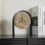 Table Clock | Decorative Stone Gold & Black | Indoor Use