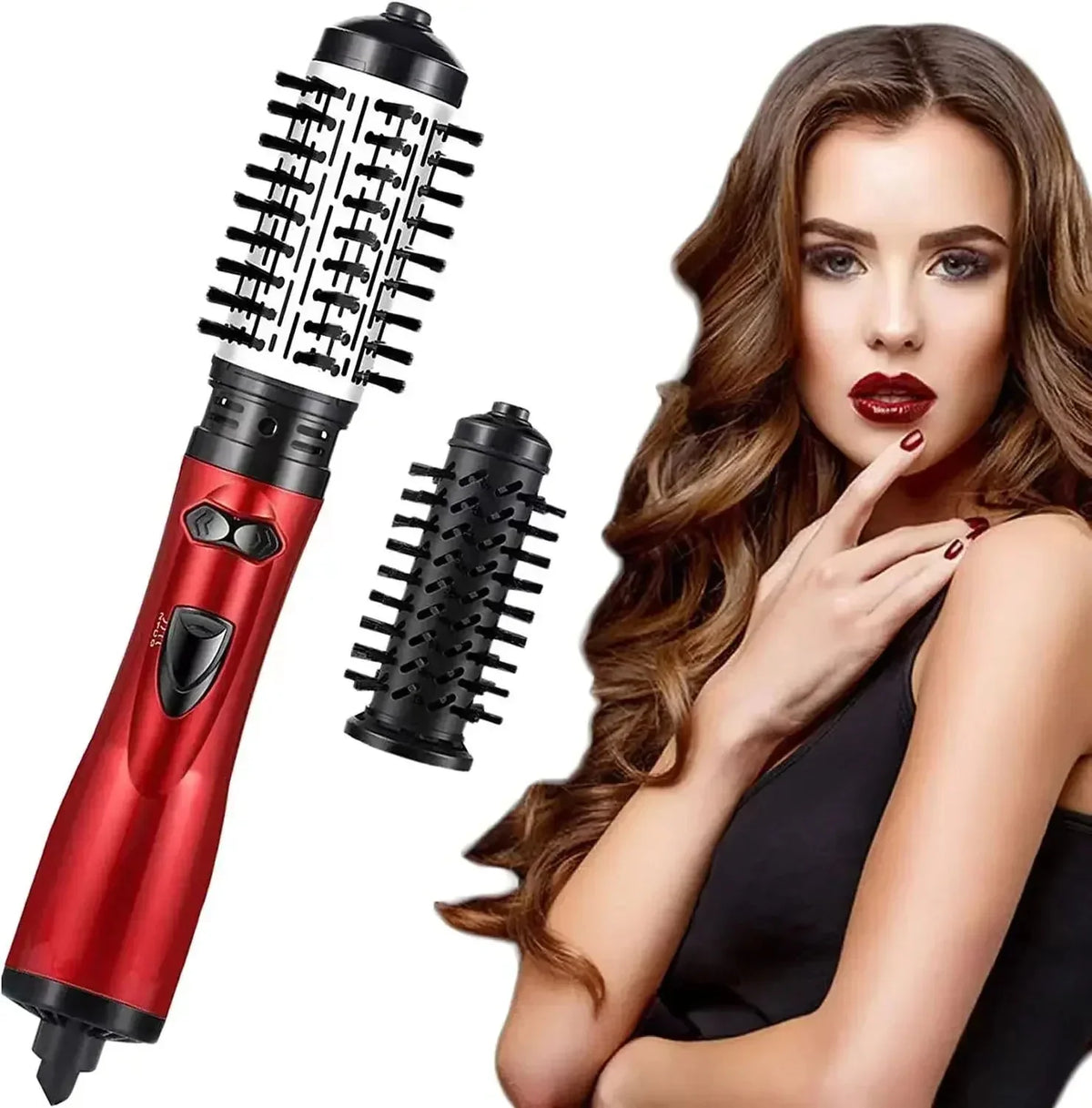 Hair Dryer Brush | 2-In-1 Rotating Styler | Interchangeable Brushes