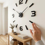 Wall Clock | Frameless 3D Design | Self-Adhesive Numbers