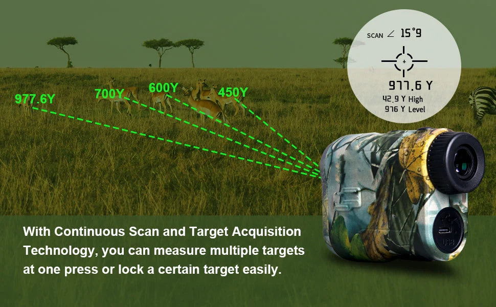 Hunting Rangefinder | 1000-Yard Precision & 6.5X Optics | USB-C Rechargeable