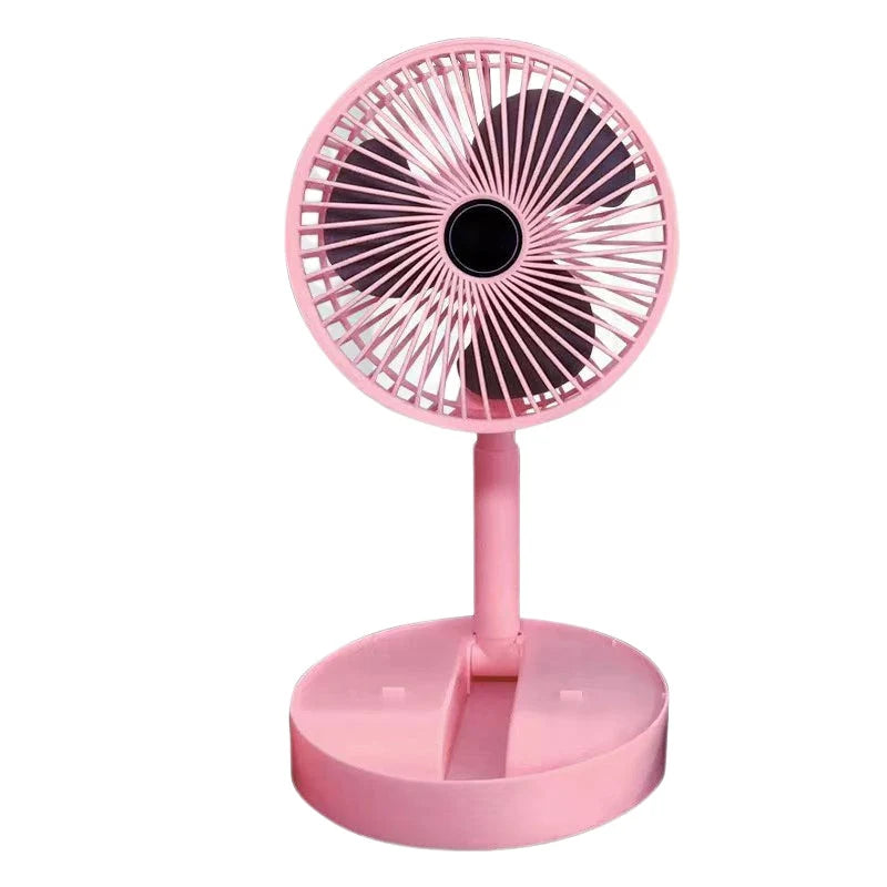 Table Fan | Foldable Telescopic & USB-C Rechargeable | Smartphone Holder