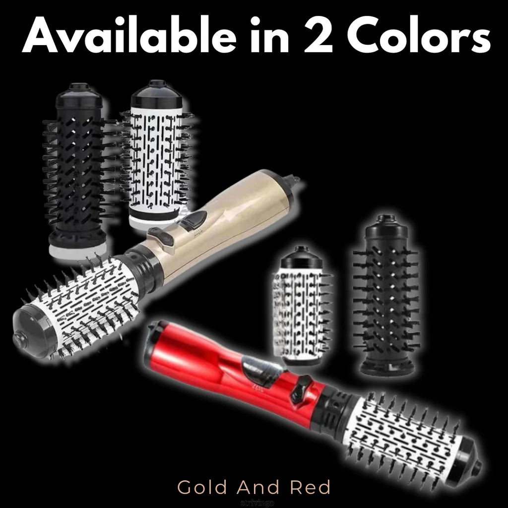 Hair Dryer Brush | 2-In-1 Rotating Styler | Interchangeable Brushes