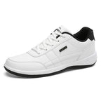Men’s Sneakers | Textured Leather Lace-Up | Low-Top Contrast Panel