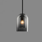 Pendant Lamp | Double Amber & Smoke Glass | E27 LED-Compatible