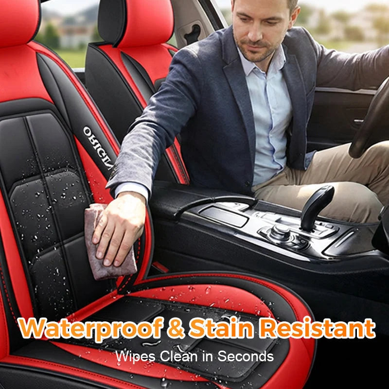 Front Car Seat Covers | PU Leather & Wipe-Clean | Universal Fit, Set of 2