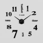 Wall Clock | Frameless 3D Design | Self-Adhesive Numbers