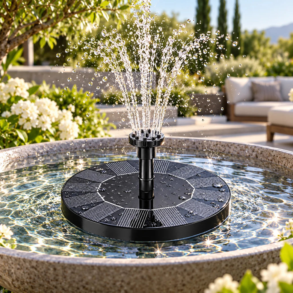 Solar Fountain Pump | Floating & Solar-Powered | Interchangeable Fountain Heads