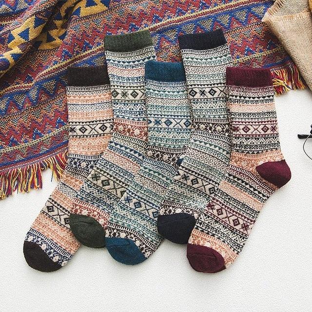 Winter Socks | Warm Wool Blend & Scandinavian Pattern | Unisex