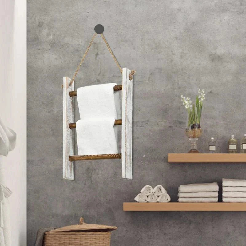 Towel Rack | Vintage-Inspired Solid Wood & Space-Saving