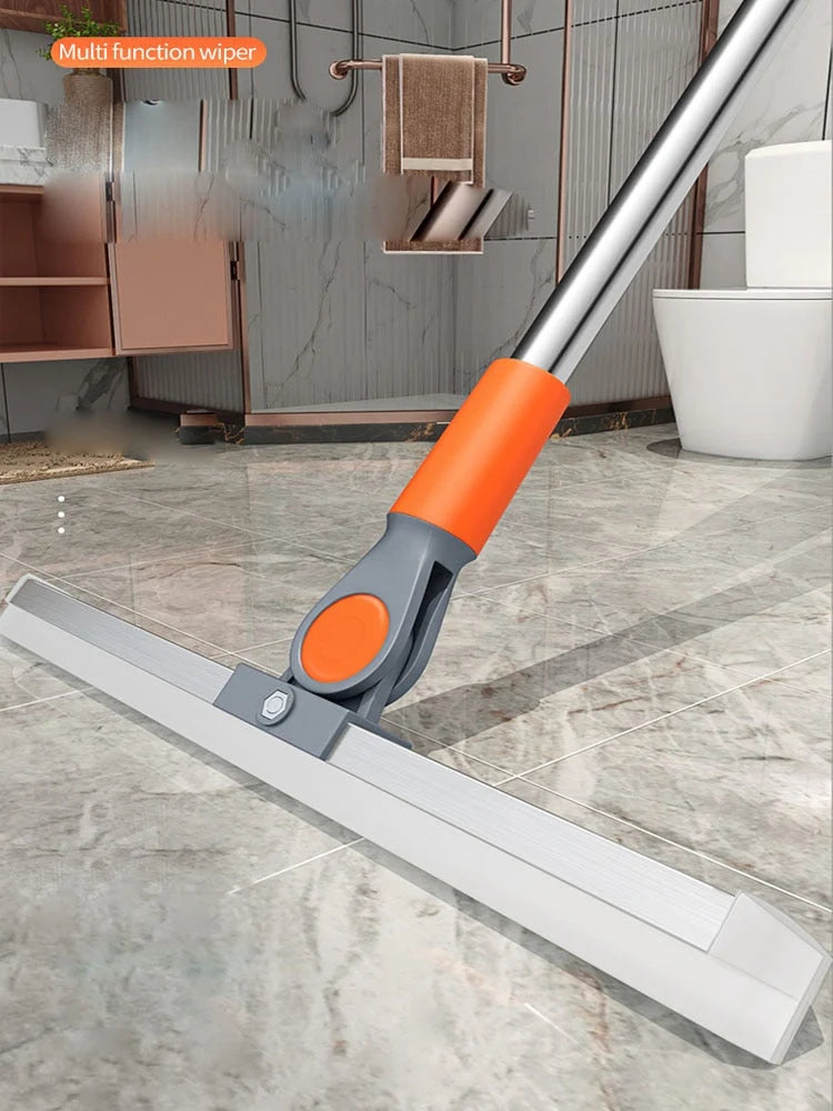 Floor Mop | Silicone Scraper Head & Built-In Squeegee | 50 cm
