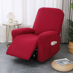 Recliner Cover | Stretch Fabric & Side Pocket | 4-Piece Set