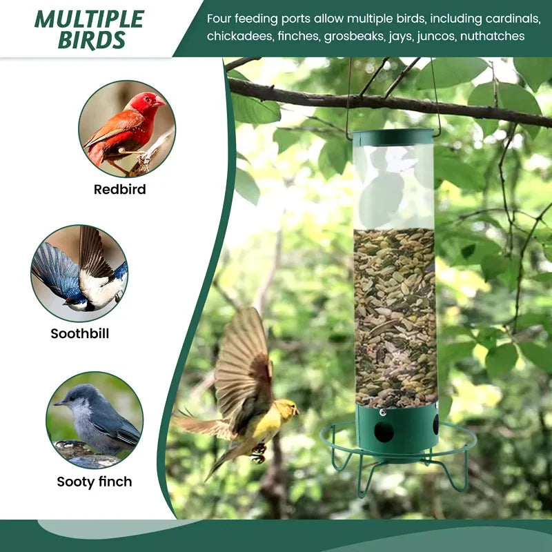Bird Feeder | Squirrel-Proof Weight-Activated | Large Capacity