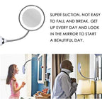 Lighted Makeup Mirror | 10x Magnification & LED | Suction-Cup Mount