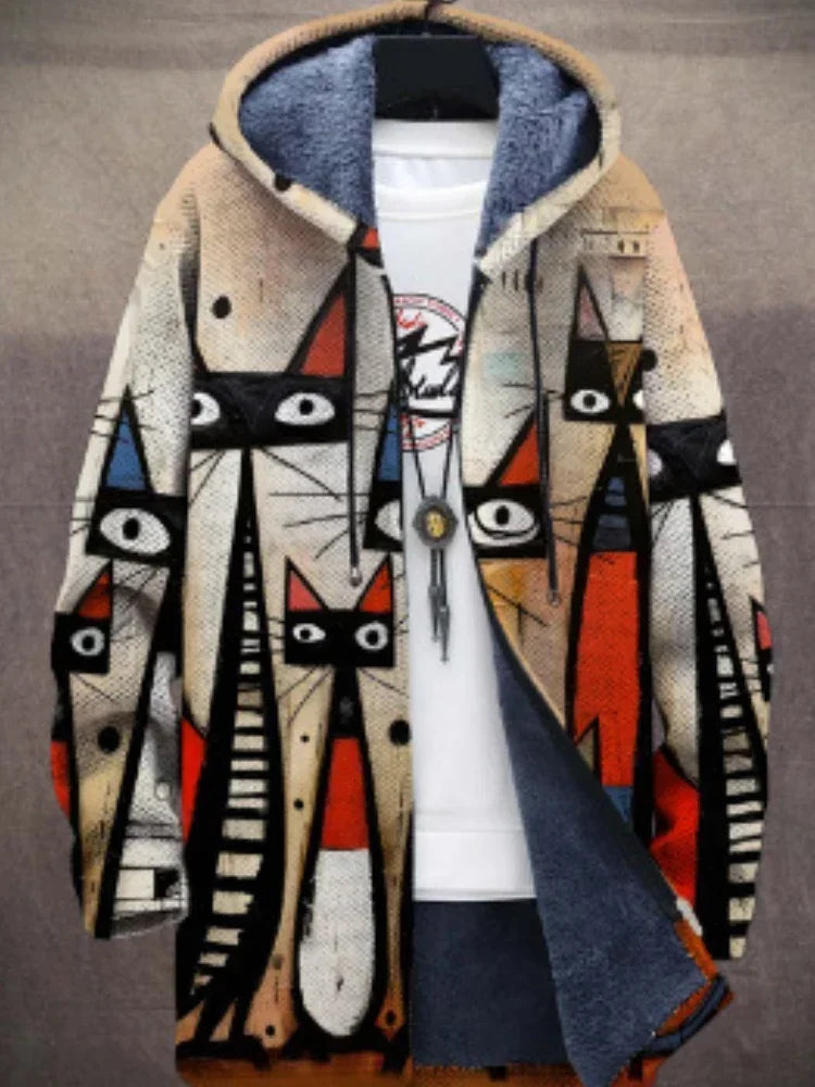 Women's Jacket | Artistic Print & Comfortable Warmth