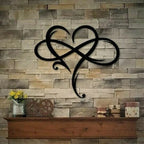 Metal Wall Art | Infinity Heart Design & Iron Construction | 30 x 25 / 40 x 35 cm