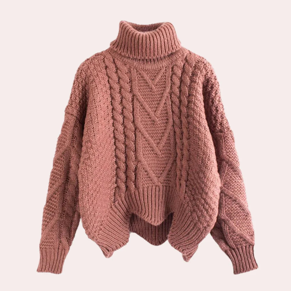 Turtleneck Sweater | Soft Cotton Knit | One Size