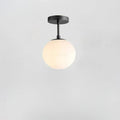 Ceiling Light | White Glass Globe & Gold Accents | 12W 3000K