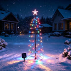 Outdoor LED Christmas Tree | Solar-Powered Spiral With Star | 90 cm