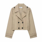 Trench Coat | Double-Breasted & Cropped | Functional Pockets