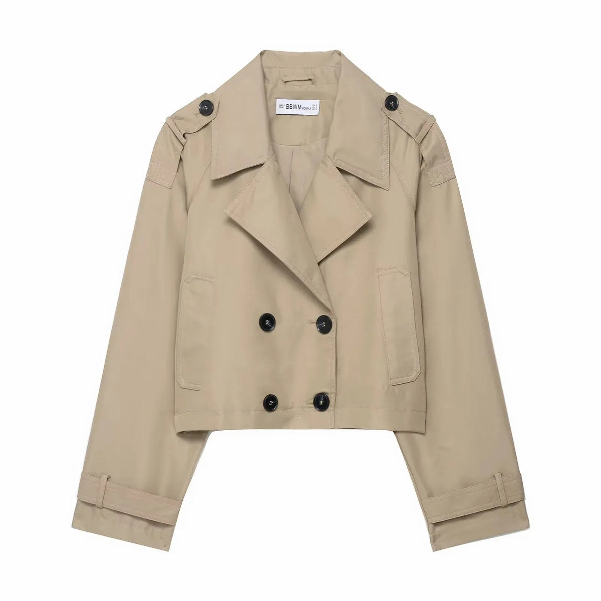 Trench Coat | Double-Breasted & Cropped | Functional Pockets