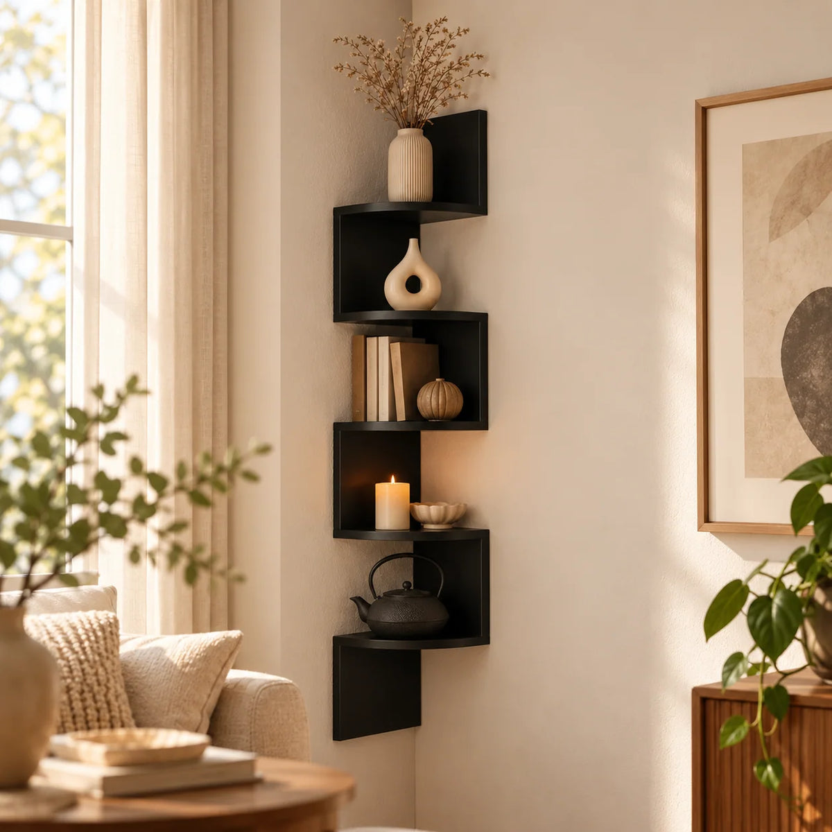 Corner Wall Shelf | Space-Saving Multi-Tier Design