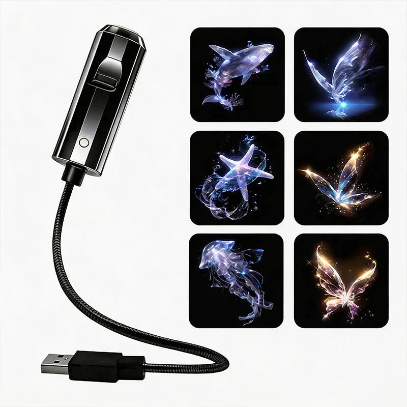 Star Projector | 10 Interchangeable Slides & Flexible USB Arm