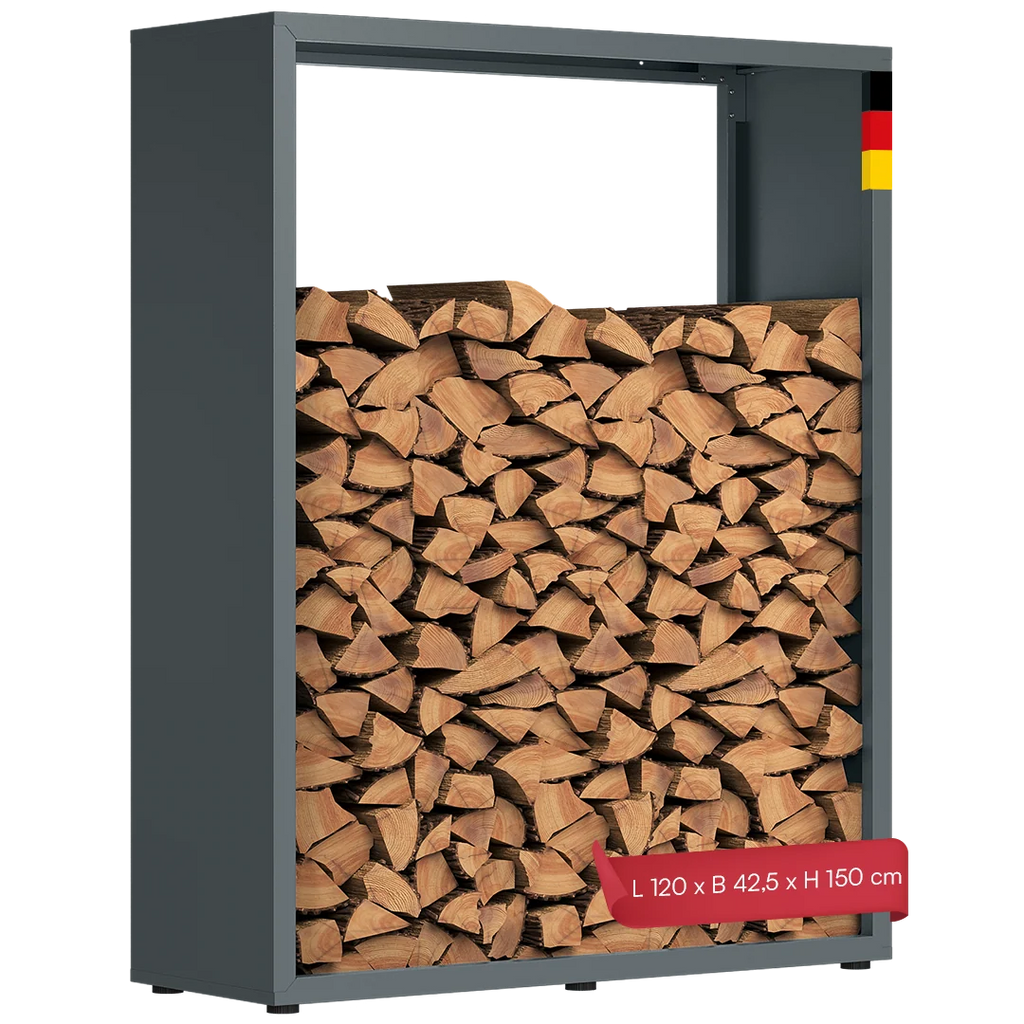 Firewood Rack | Weather-Resistant Galvanized Steel | Adjustable Feet