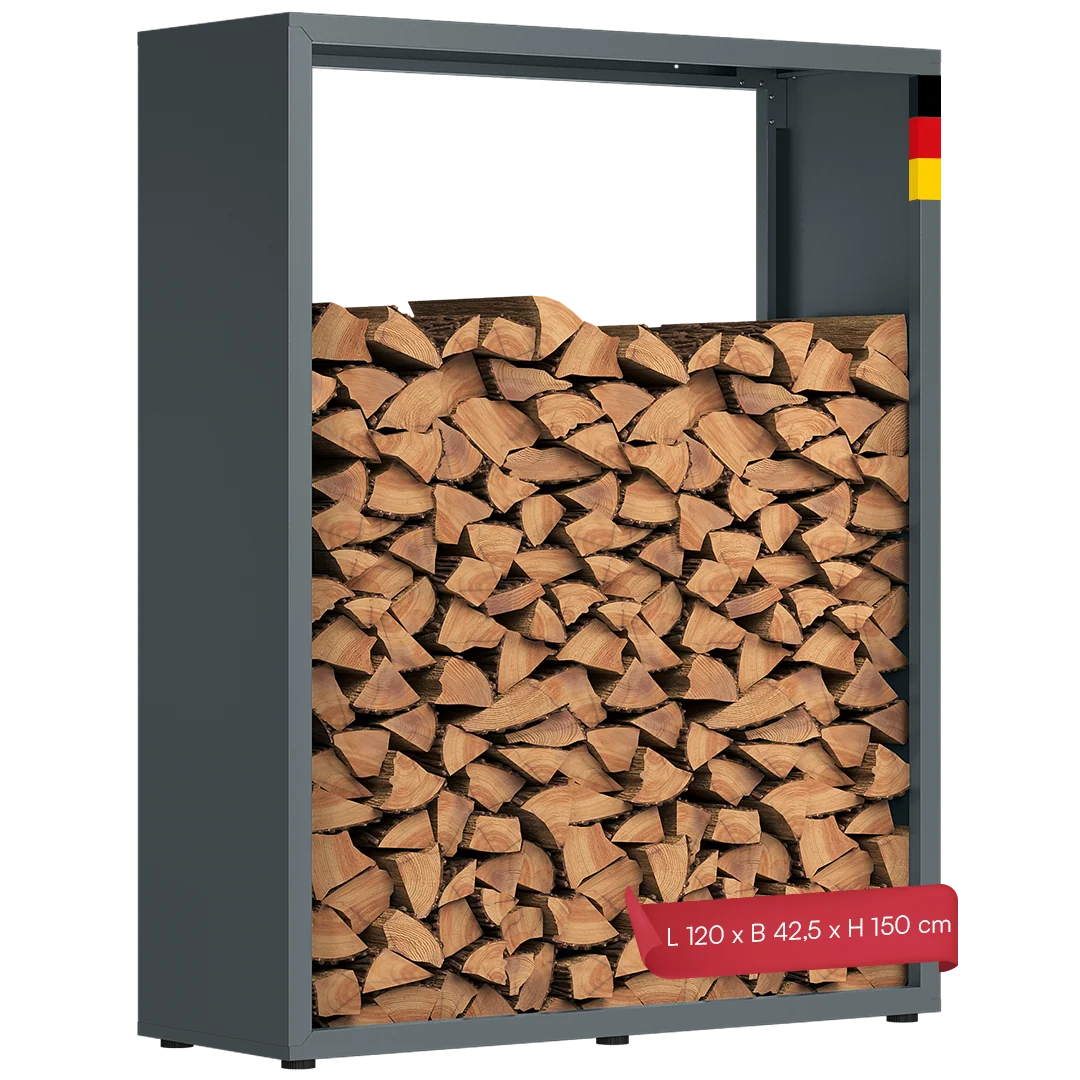 Firewood Rack | Galvanized Steel & Weather-Resistant | Adjustable Feet
