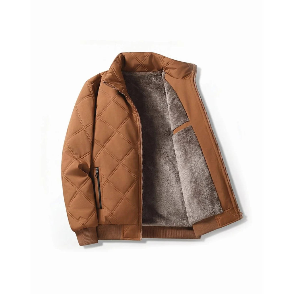 Men’s Winter Jacket | Windproof Quilted & Fleece-Lined | Full-Zip