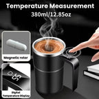 Self-Stirring Travel Mug | Magnetic Mixer & Digital Temperature Display | 13 Oz